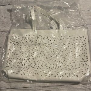 New Oscar de la Renta white tote bag